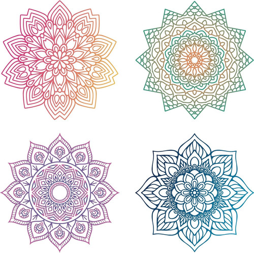 4stk mandala fensteraufkleber - 4stk, mandala-fensteraufkleber